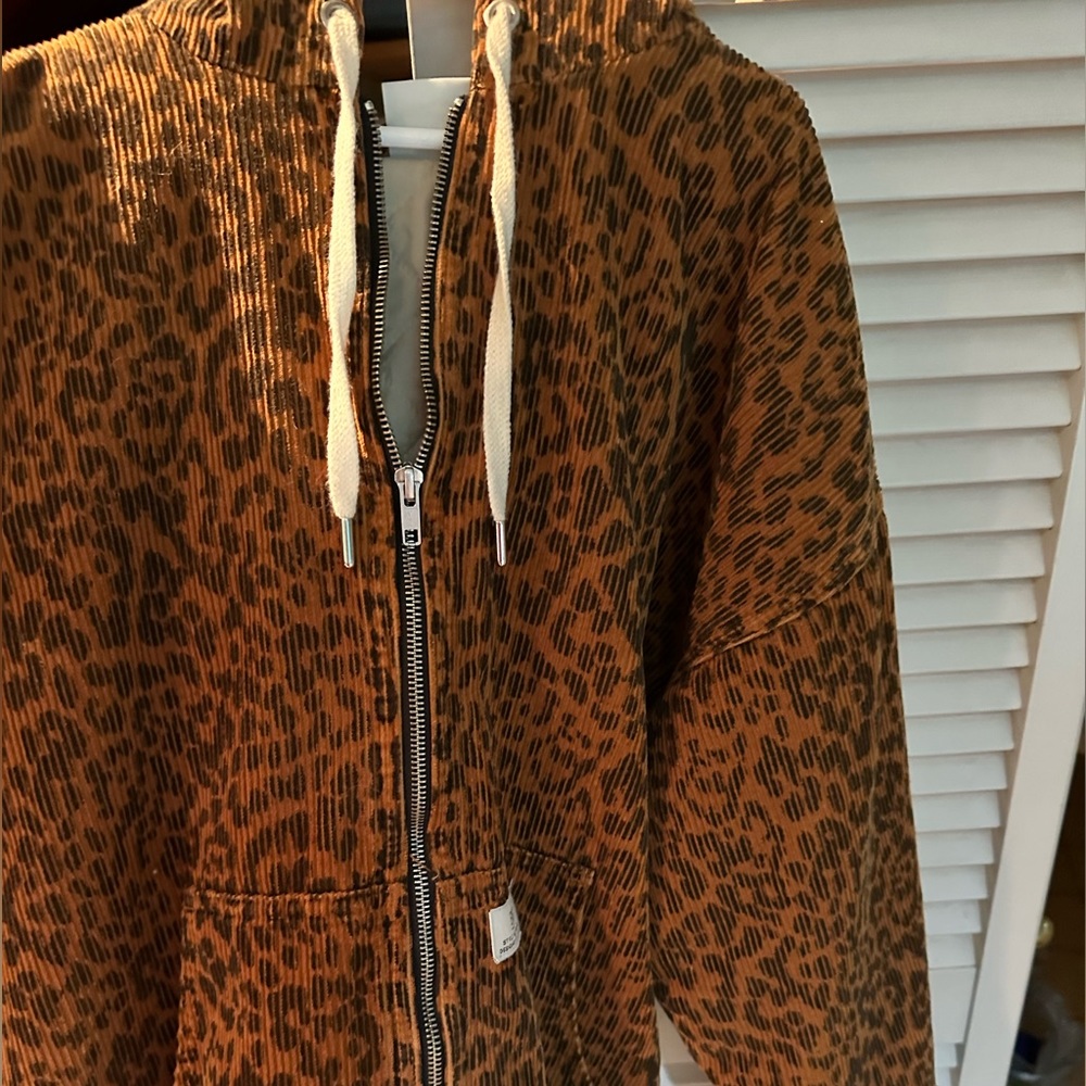 Urban Outfiters heavy fully lined corduroy zip coat w/ lined hood